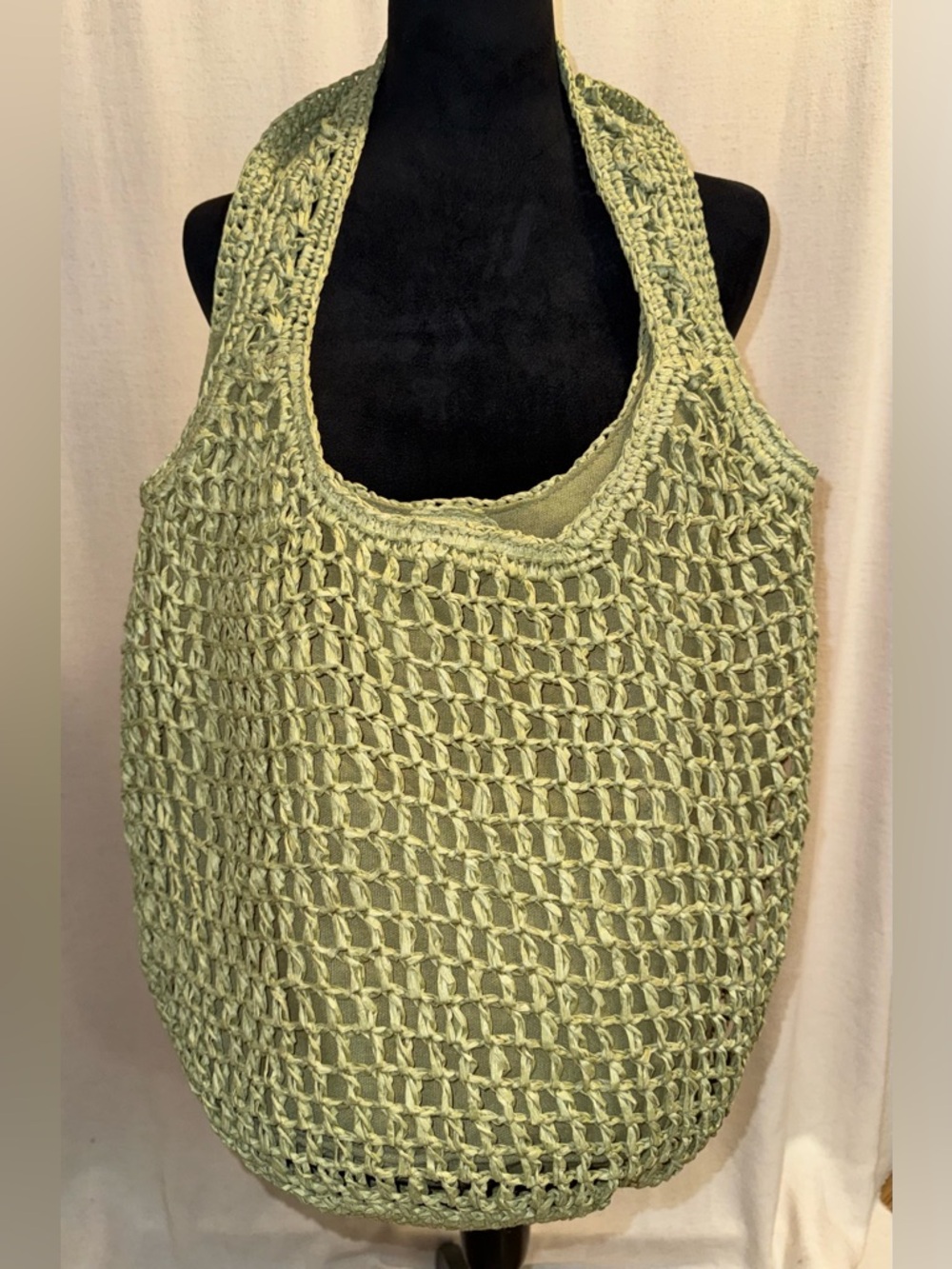 Haute Hippie Crochet Raffia Hobo Bag Boho